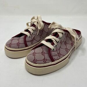 Ralph Lauren Cissy Red Signature‎ Fabric Mule Sneaker Women's Size 7B VTG NEW